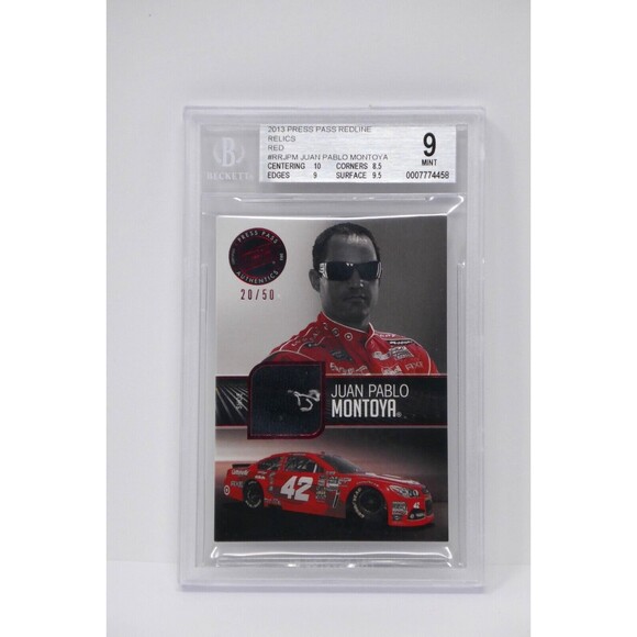 2013 Press Pass Redline Relics Red Juan Pablo Montoya/50 Nascar Beckett 9 MINT